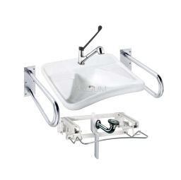 Zestaw umywalki dla niepełnosprawnych z poręczami ZESM5