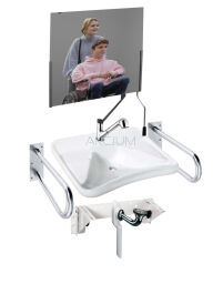 Zestaw umywalki dla niepełnosprawnych z poręczami ZESM4B