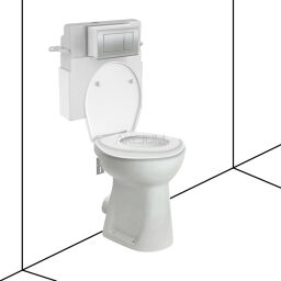 Zestaw WC bidet, deska, spłuczka dla seniorów oraz osób niepełnosprawnych z odpływem poziomym ZES03