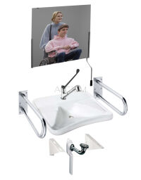 Zestaw umywalki dla niepełnosprawnych z poręczami ZESM2B