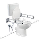 Zestaw WC bidet, deska, poręczami, spłuczka z odpływem poziomym ZES11