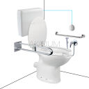 Zestaw WC bidet, deska, poręczami, spłuczka z odpływem pionowym ZES10