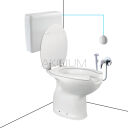Zestaw WC bidet, deska, spłuczka dla seniorów oraz osób niepełnosprawnych z odpływem pionowym ZES02