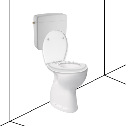 Zestaw WC bidet, deska, spłuczka dla seniorów oraz osób niepełnosprawnych z odpływem pionowym ZES08