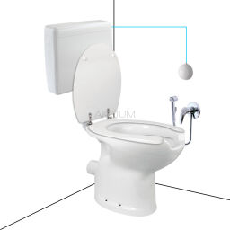 Zestaw WC bidet, deska, spłuczka dla seniorów oraz osób niepełnosprawnych z odpływem poziomym ZES01