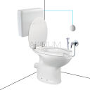 Zestaw WC bidet, deska, spłuczka dla seniorów oraz osób niepełnosprawnych z odpływem poziomym ZES01
