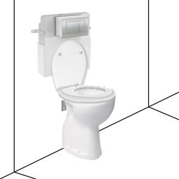 Zestaw WC bidet, deska, spłuczka dla seniorów oraz osób niepełnosprawnych z odpływem poziomym ZES07