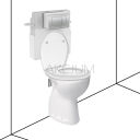 Zestaw WC bidet, deska, spłuczka dla seniorów oraz osób niepełnosprawnych z odpływem poziomym ZES07