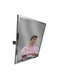 Lustro uchylne w ramie ze stali nierdzewnej połysk 600x600 AKC600600