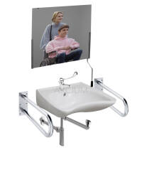 Zestaw umywalki dla niepełnosprawnych z poręczami ZESM8B