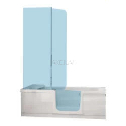 Wanna z drzwiami i parawanem dla seniorów oraz osób niepełnosprawnych 1700x750 OLIWIA