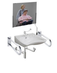 Zestaw umywalki dla niepełnosprawnych z poręczami ZESM10B